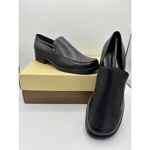 Franco Sarto Women's Bocca Slip-On Leather Loafer Black 8.5 NEW In Box